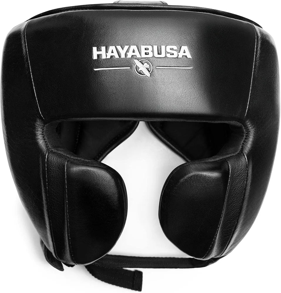 Hayabusa Pro Leather Boxing Headgear Adjustable - Black, One Size